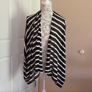 Stripe Beach Wrap/Coverup • Black and White